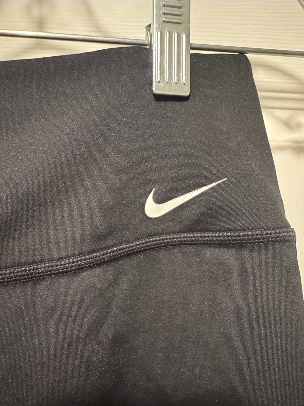 Nike Women's Black High-Rise Bike Shorts with Swoosh - Picture 3 of 4